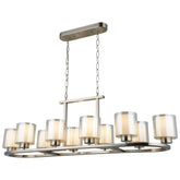 Magnalux Yara 10 Light Satin Chrome Long Pendant